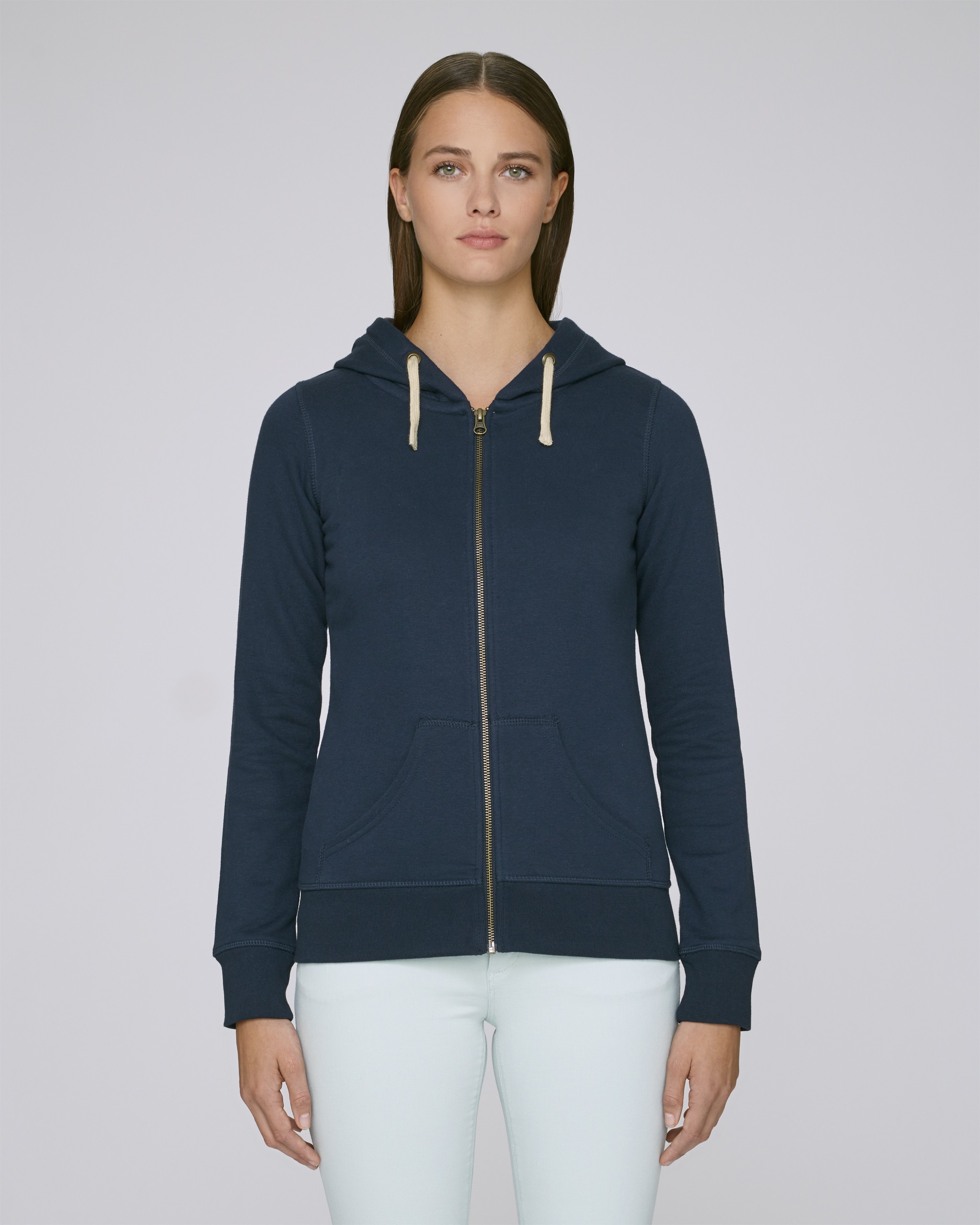 Sweatshirt à capuche zippé en coton bio -