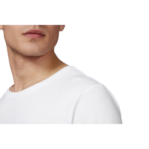 T-shirt coton bio à col rond avec fente -