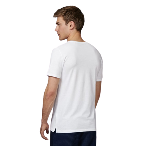 T-shirt coton bio à col rond avec fente -