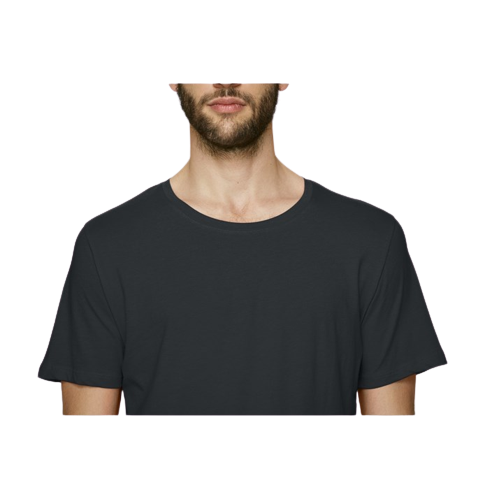 T-shirt coton bio à col rond avec fente -