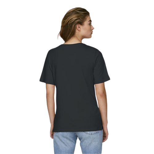 T-shirt coton bio à col rond avec fente -