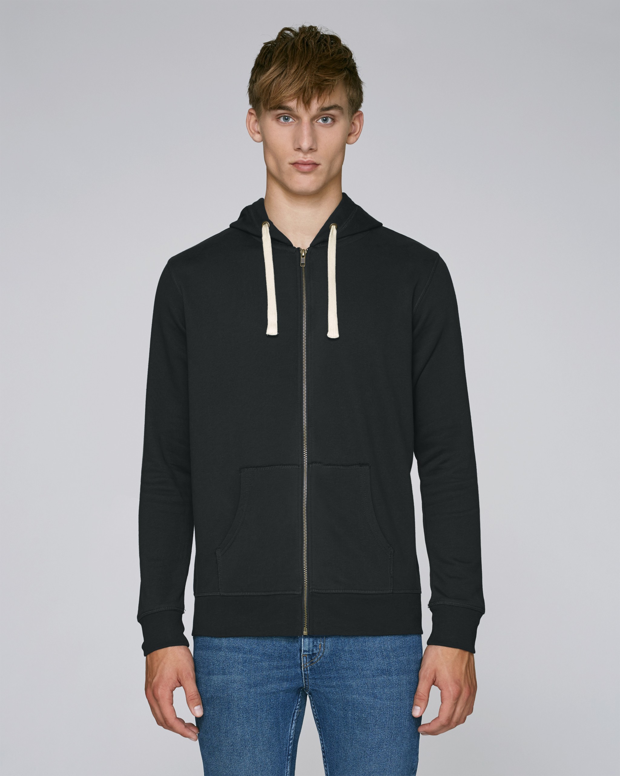 Sweatshirt en coton bio zippé à capuche