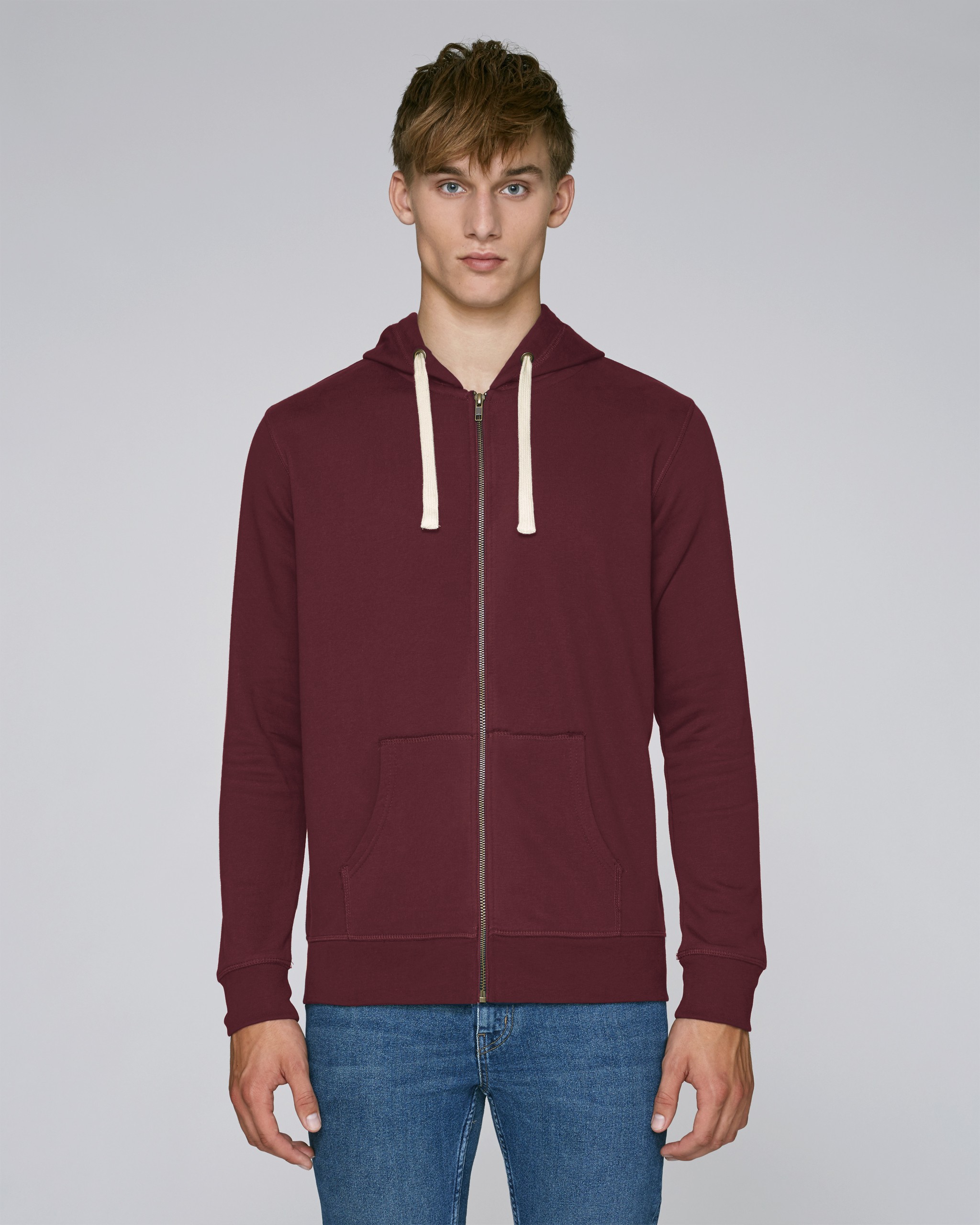 Sweatshirt en coton bio zippé à capuche -