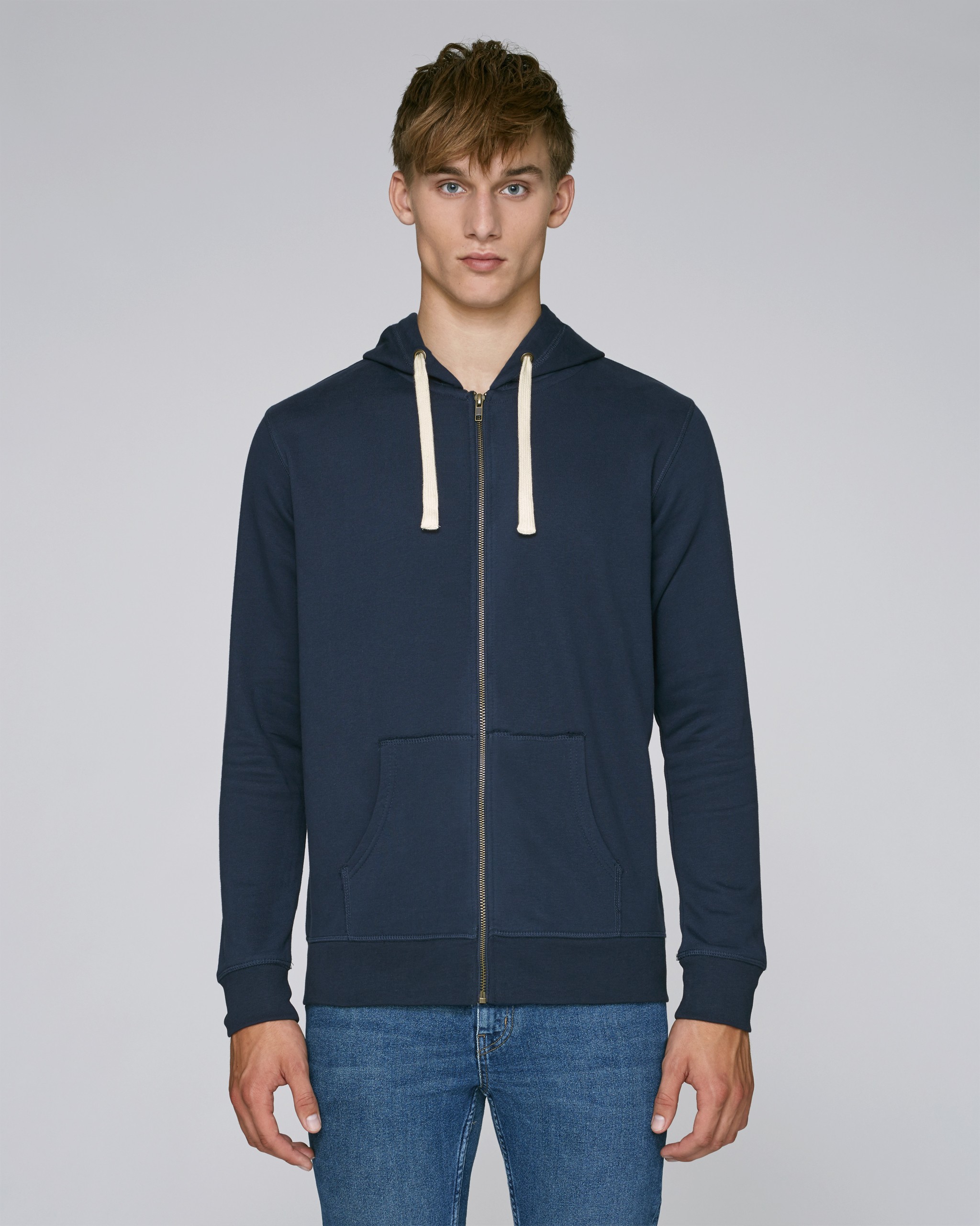 Sweatshirt en coton bio zippé à capuche -