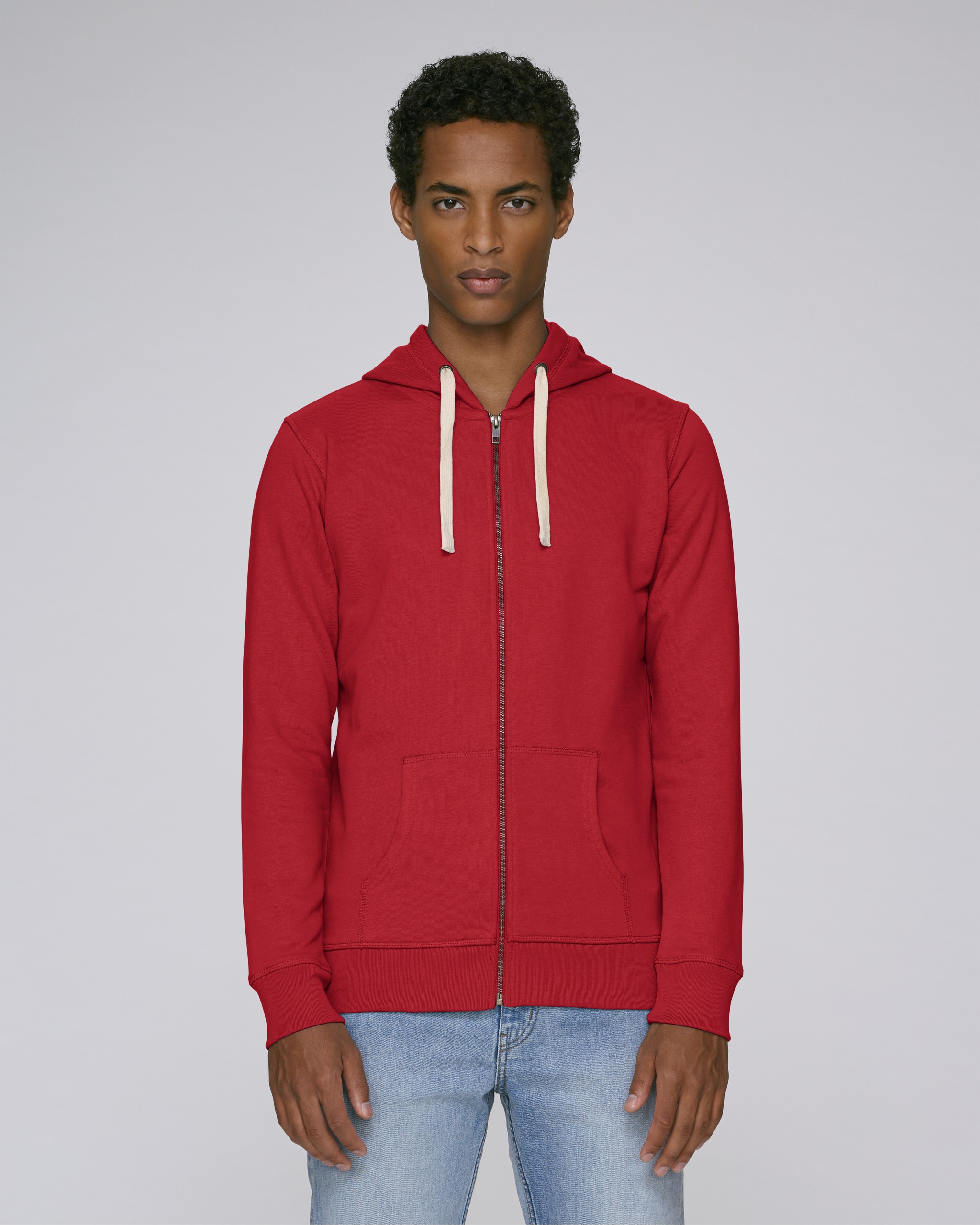 Sweatshirt en coton bio zippé à capuche -