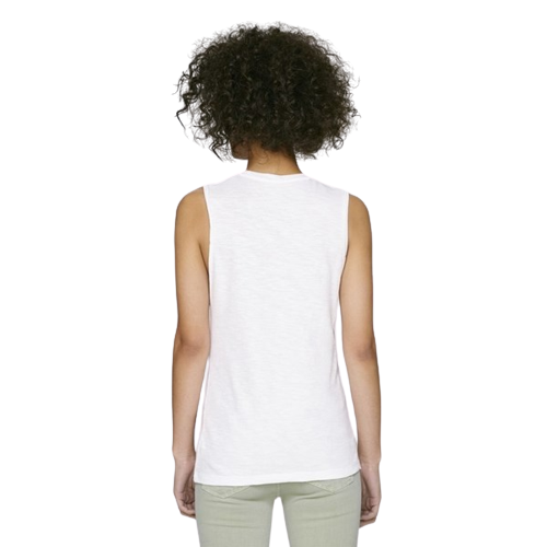 Débardeur coton bio manches roulottées -