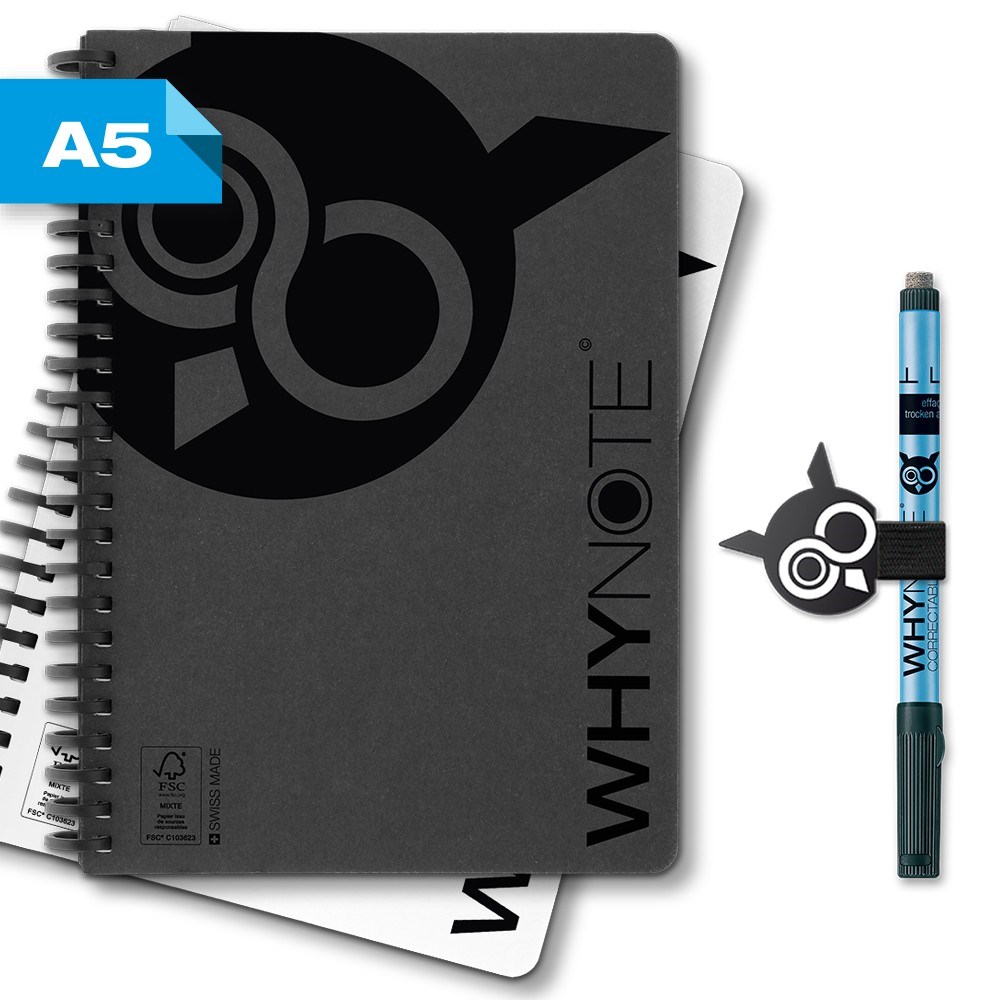 Bloc note A5 Whynote – votre tableau blanc et son stylo effaçable