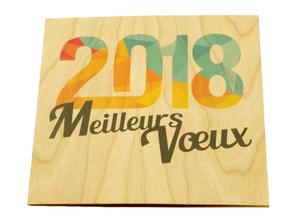 Carte de voeux bois - Made in France -