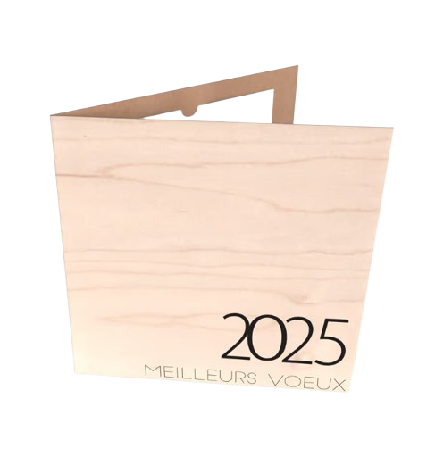 Carte de voeux bois - Made in France - 1