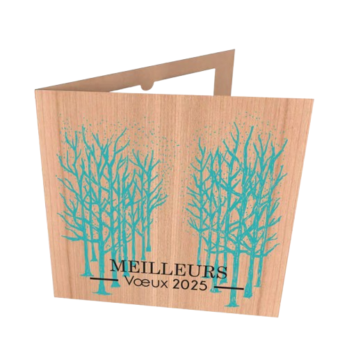 Carte de voeux bois - Made in France