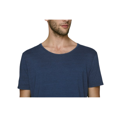 T-shirt coton bio à col rond denim -