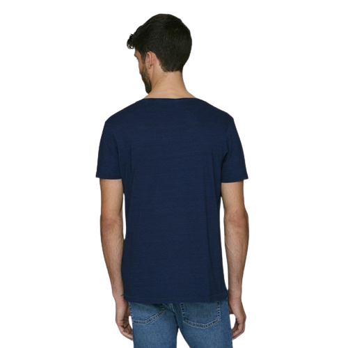 T-shirt coton bio à col rond denim -