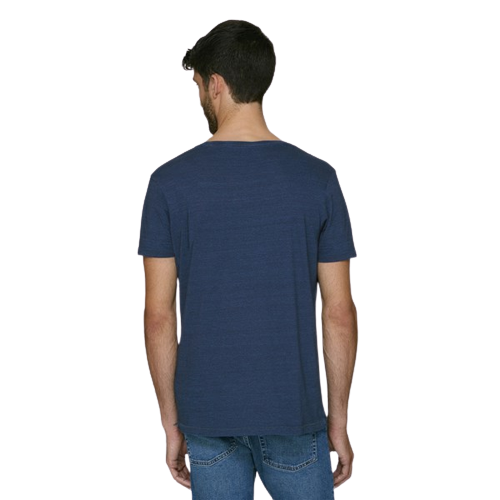 T-shirt coton bio à col rond denim -