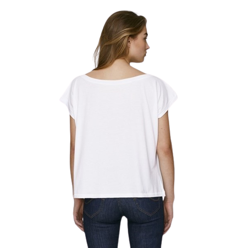 T-shirt coton bio col large femme -