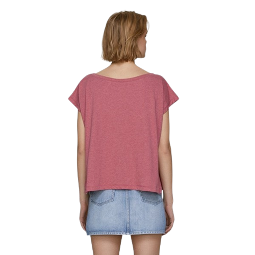 T-shirt coton bio col large femme -