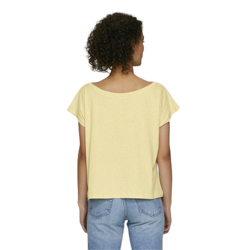 T-shirt coton bio col large femme -