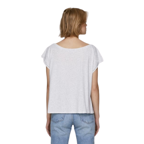 T-shirt coton bio col large femme -
