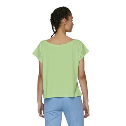 T-shirt coton bio col large femme -