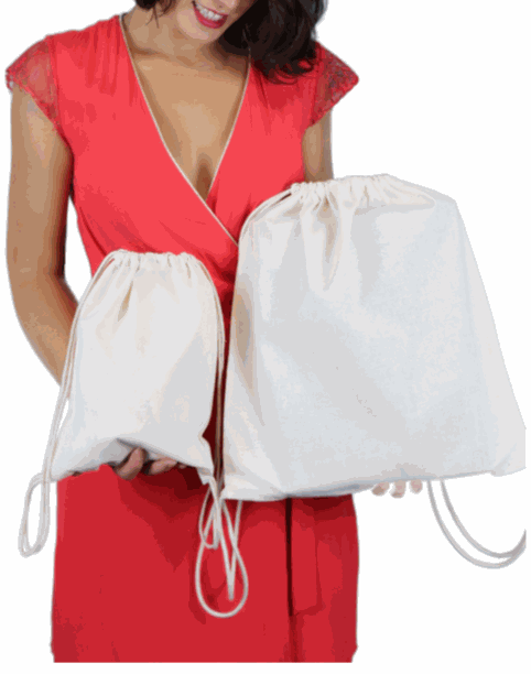 Sac à dos en coton bio (38 x 42 cm) - 1