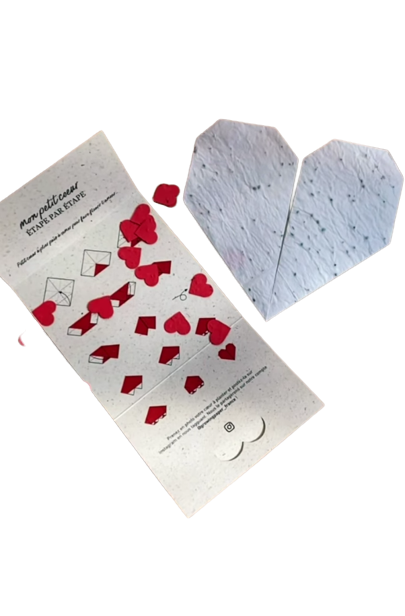 Confettis en forme de cœur en papier ensemencé, à planter