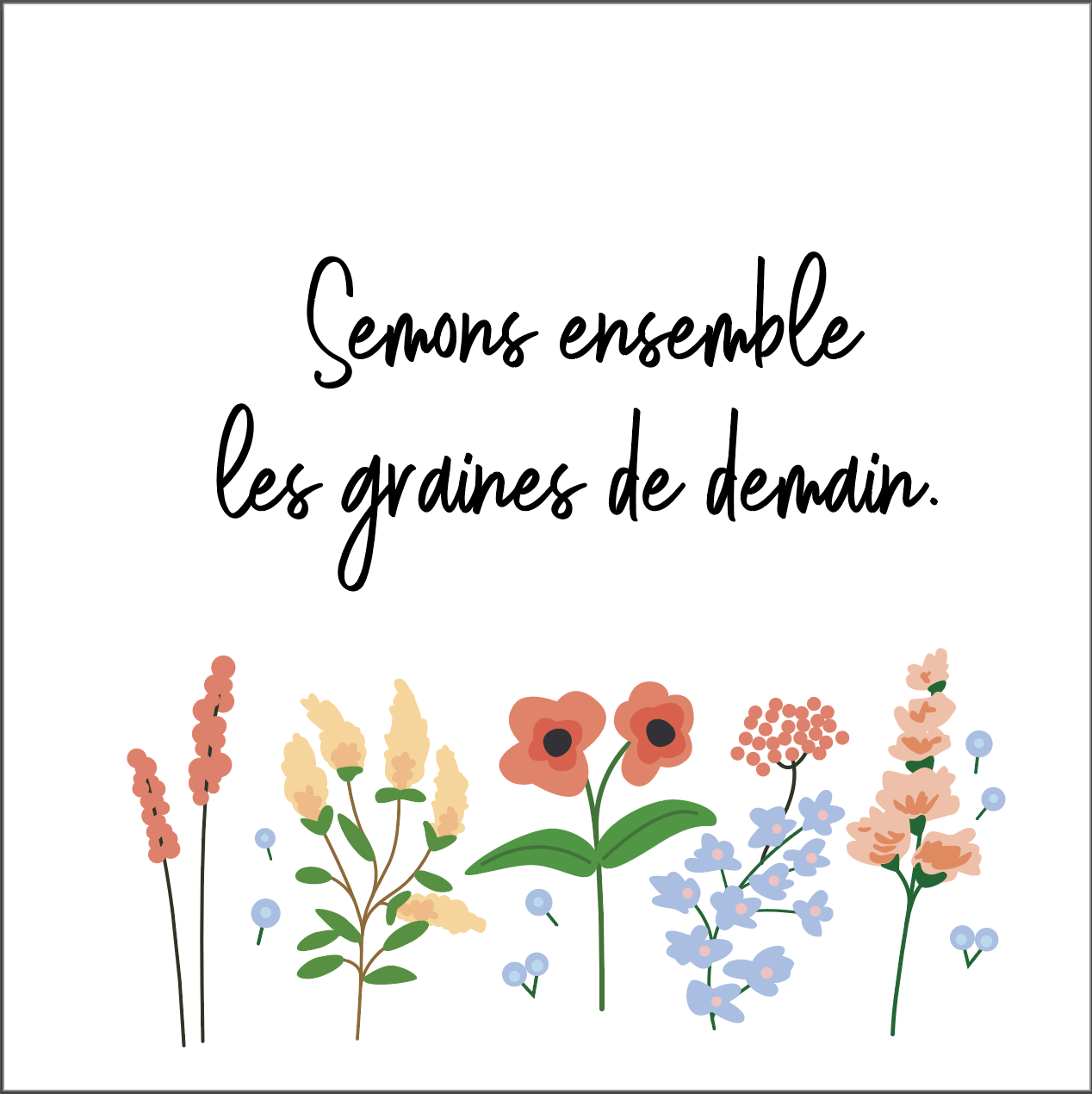 Carte carrée pliée en papier ensemencé à planter - 2