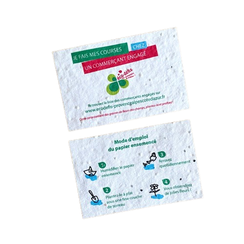 Carte de visite en papier ensemencé à planter - 2