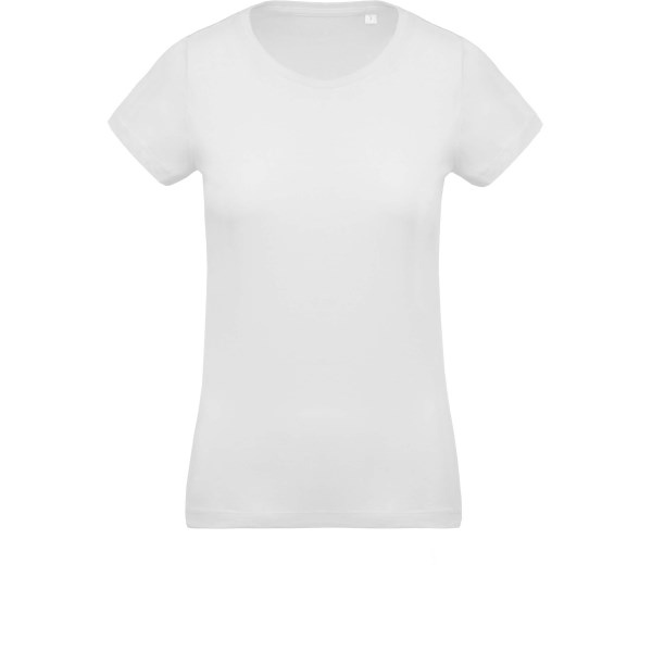 T-shirt coton bio col rond femme - Blanc -