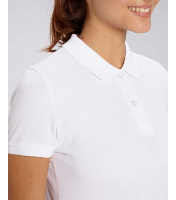 Polo coton bio femme  - Blanc - 1