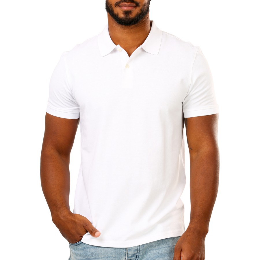 Polo homme 100% coton bio - blanc