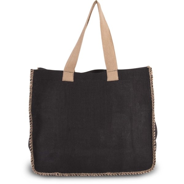 Sac en jute avec couture contrastée - 2