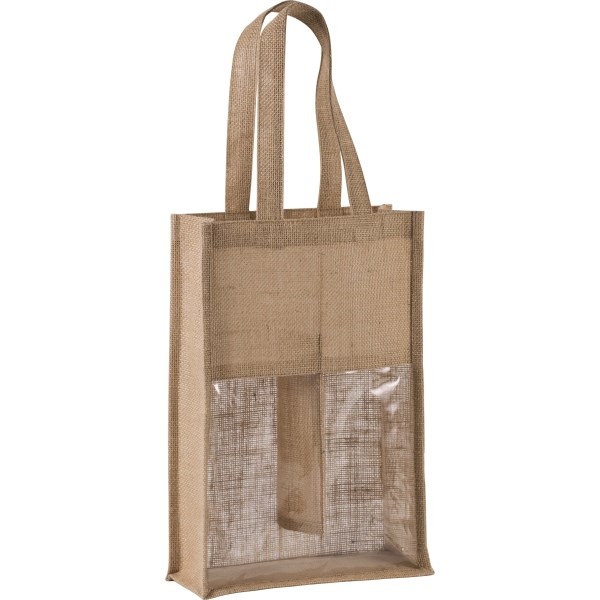 Sac porte bouteilles en jute -