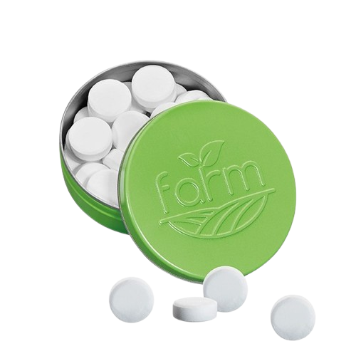 Boîte XS à couvercle - pastilles à la menthe bio