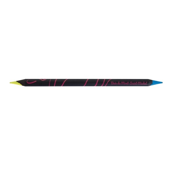 Crayon bicolore Prestige Black fluo 17,6 cm jaune