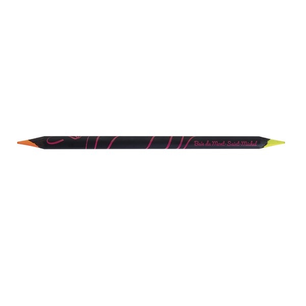 Crayon bicolore Prestige Black fluo 17,6 cm jaune