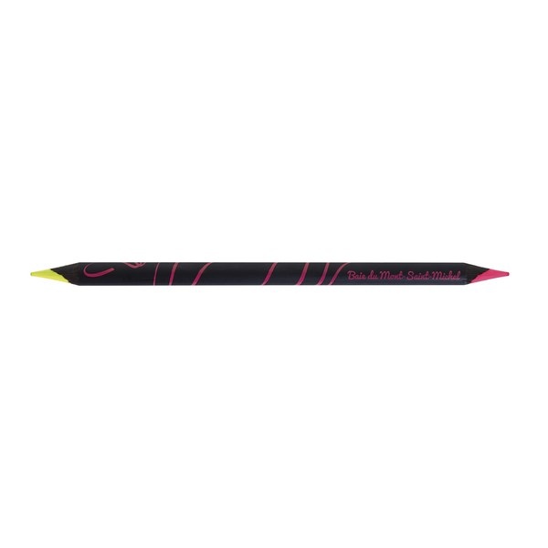 Crayon bicolore Prestige Black fluo 17,6 cm jaune