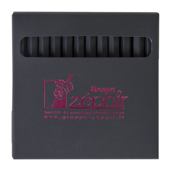 Étui carton 12 crayons de couleurs bois noir 8,7