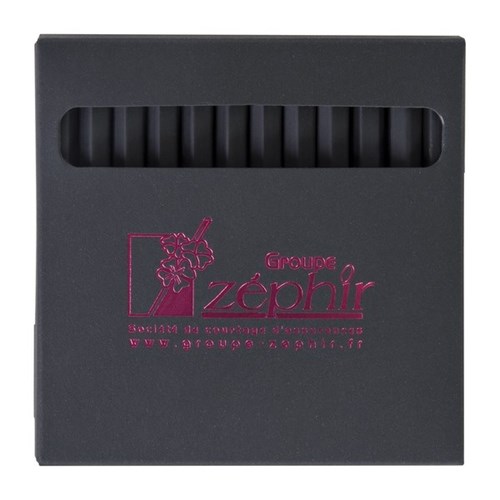 Étui carton 12 crayons de couleurs bois noir 8,7