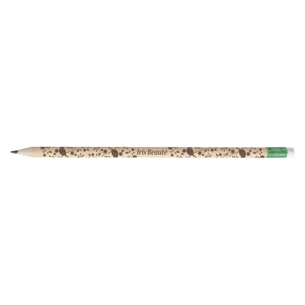 Crayon bois de peuplier rond 17,6 cm tête gommée