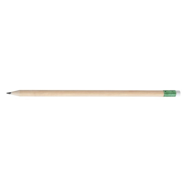 Crayon bois de peuplier rond 17,6 cm tête gommée