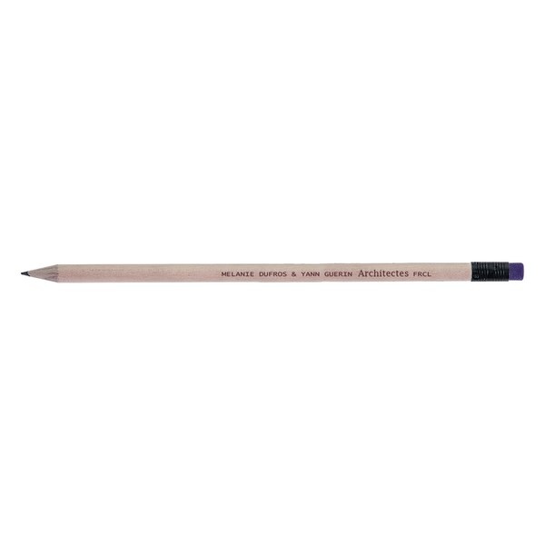 Crayon Eco rond 17,6 cm incolore tête avec Gomme