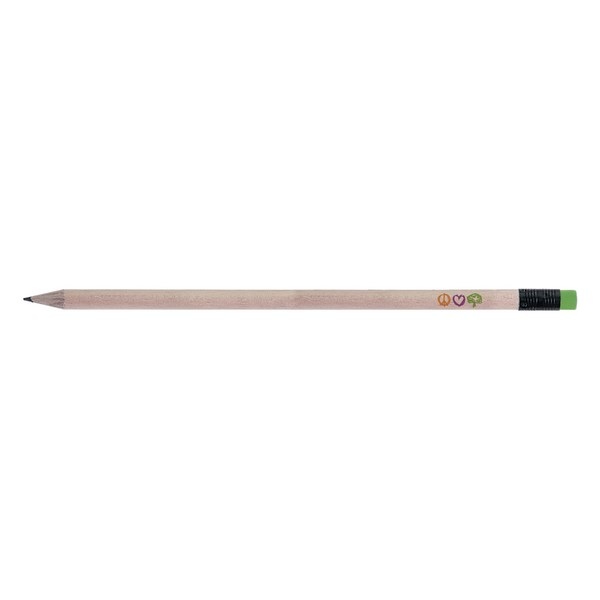 Crayon Eco rond 17,6 cm incolore tête avec Gomme