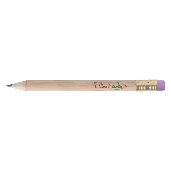 Crayon Eco rond 8,7 sans vernis tête avec Gomme