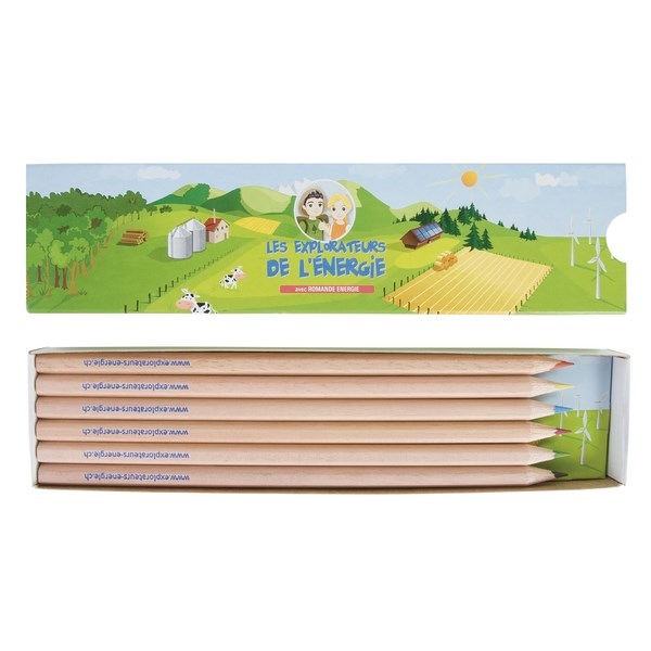Étui fourreau 6 crayons de couleurs Eco 17,6 cm