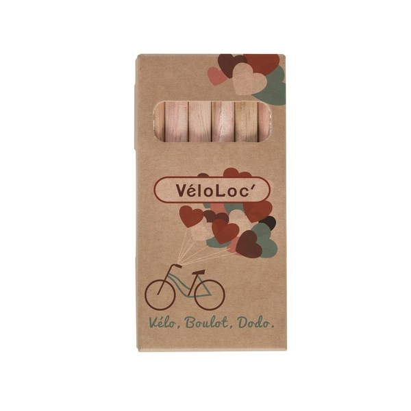 Étui 6 crayons de couleurs Eco 8,7 cm