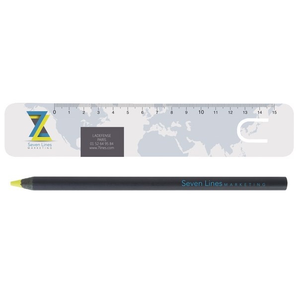 Kit bureau fluo jaune 17,6 cm