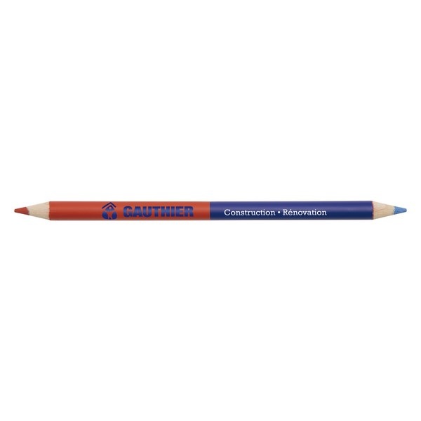 Crayon bicolore rugby ou 2 pantones - 17,6 cm - 1