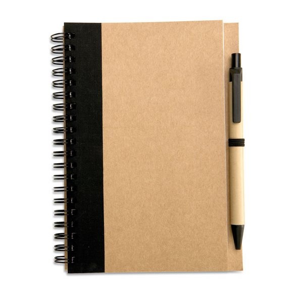 Bloc-notes recyclé et stylo  - SONORA PLUS -