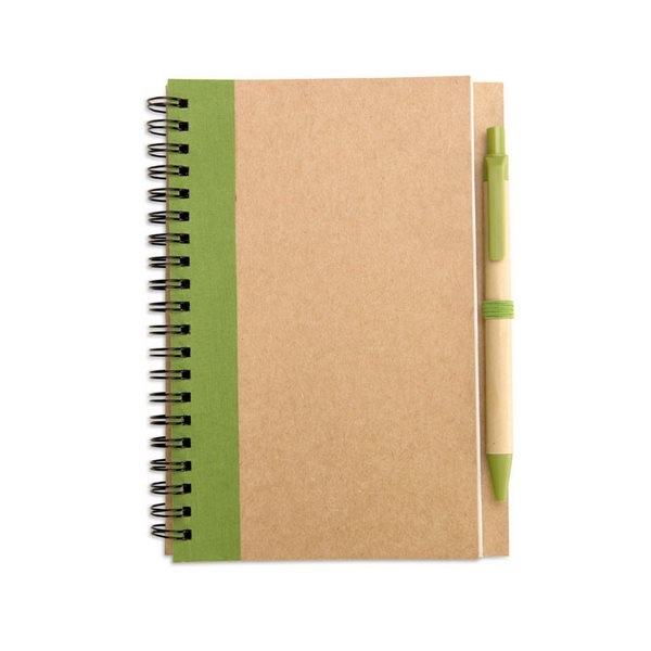Bloc-notes recyclé et stylo  - SONORA PLUS -