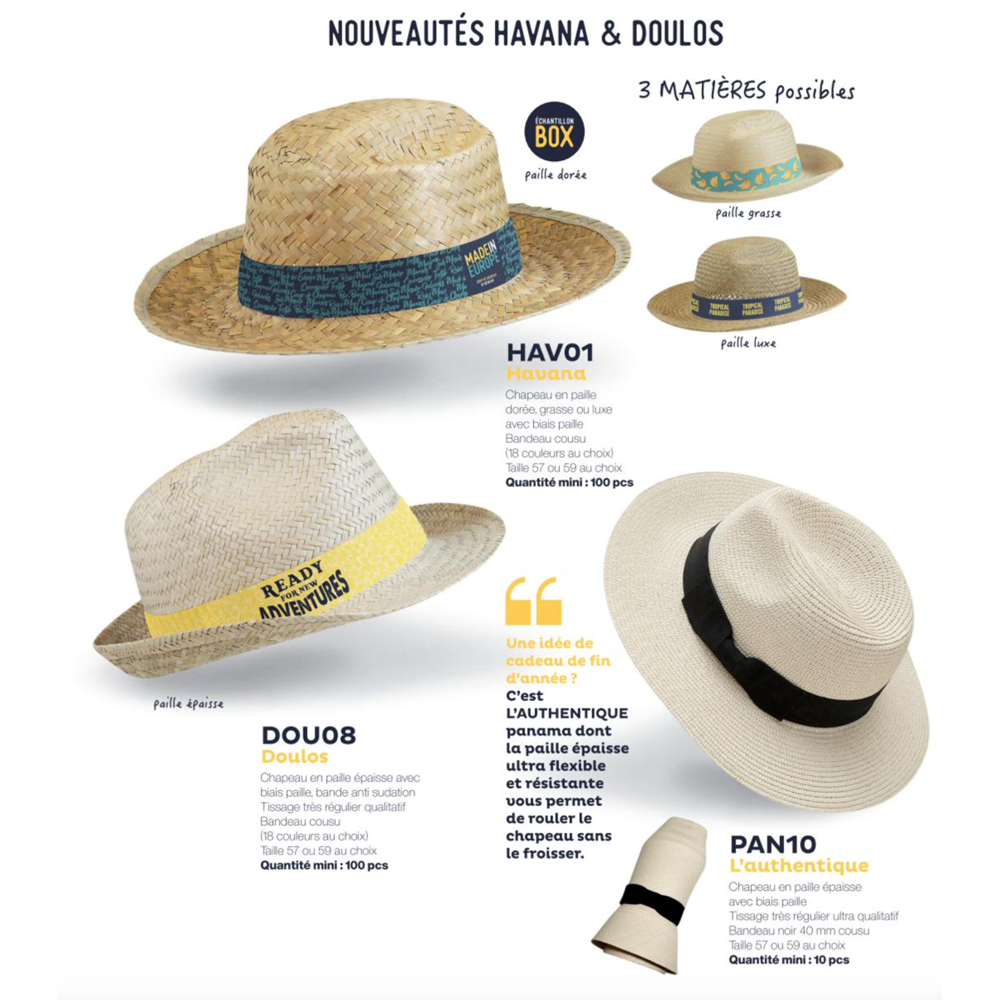 Chapeau paille blanche - Made in Europe - 2
