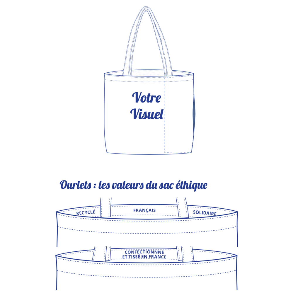 Tote Bag à poche Recyclé, Solidaire et Made in France - 3